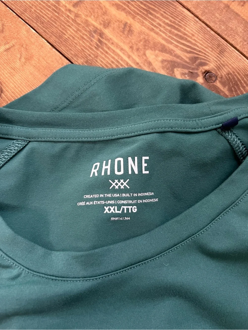 Rhone Reign Performance T-Shirt Men’s XXL Green Athletic Training Tee